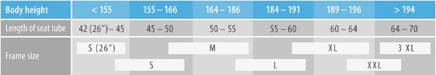 electric bike size guide