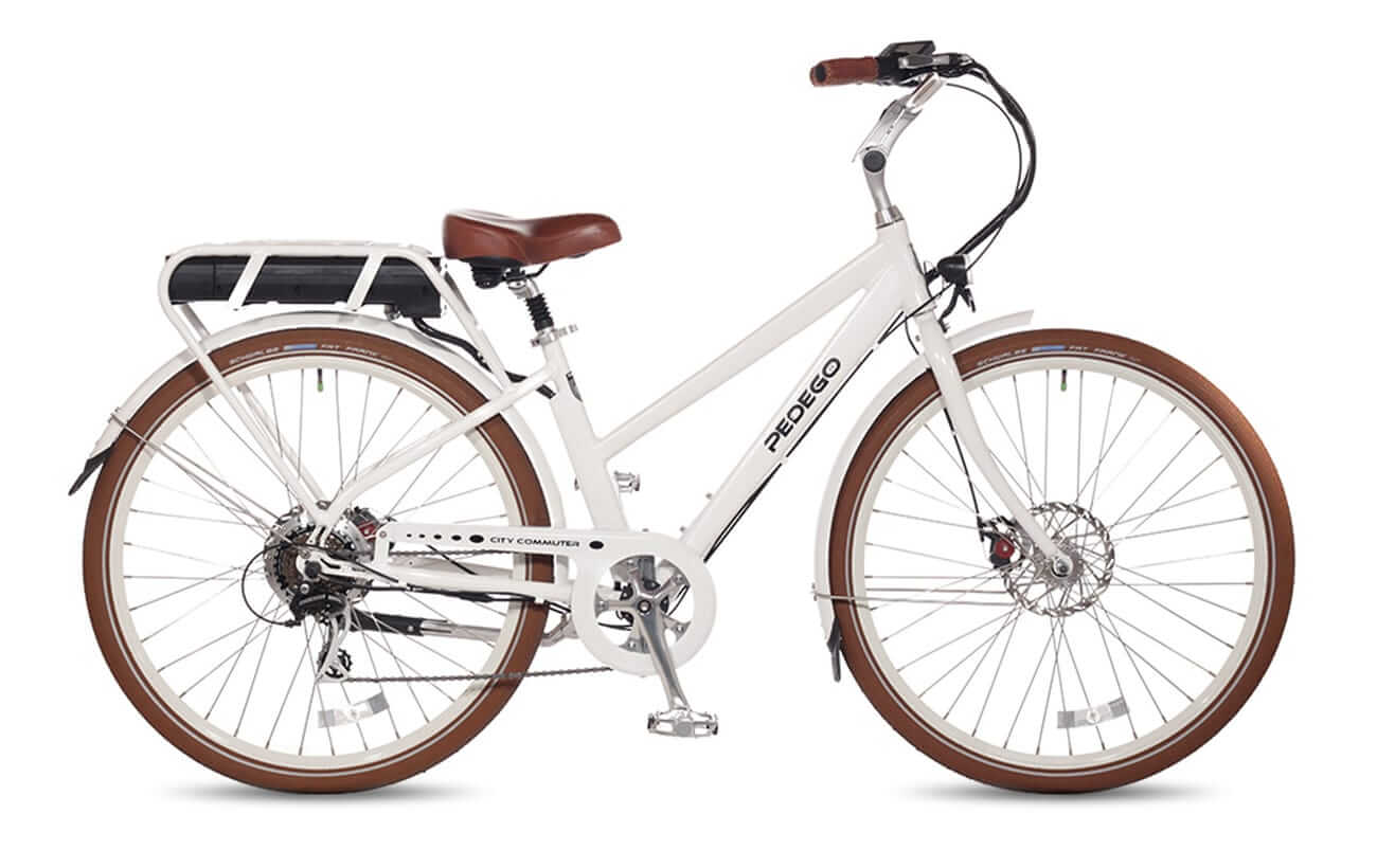 white commuter bike