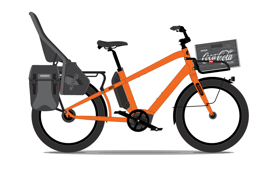 The mom bike - small child in a baby seat - Propel Electric Bikes